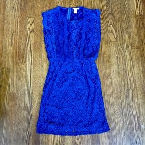 Bar III Lapiz Blue Lace Dress